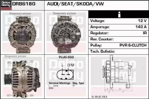 Remy DRB6180 - Генератор autospares.lv