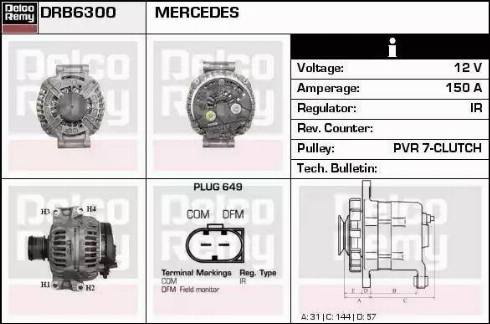 Remy DRB6300 - Генератор autospares.lv