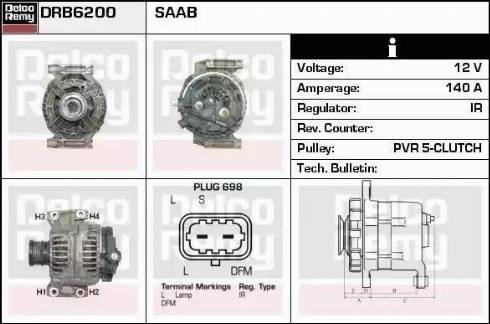 Remy DRB6200 - Генератор autospares.lv