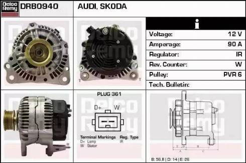 Remy DRB0940 - Генератор autospares.lv