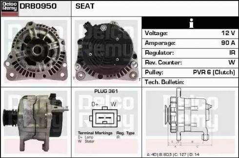 Remy DRB0950 - Генератор autospares.lv