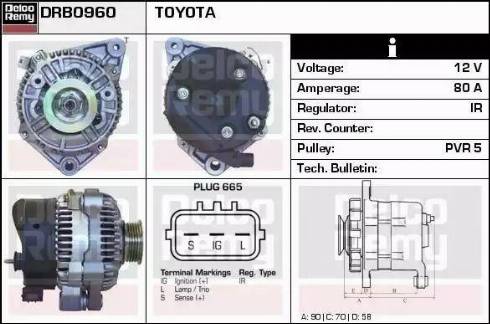 Remy DRB0960 - Генератор autospares.lv