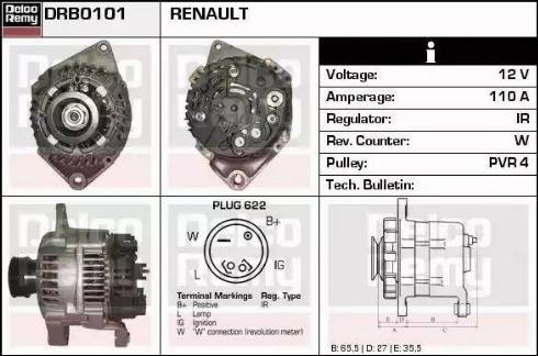 Remy DRB0101 - Генератор autospares.lv