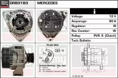 Remy DRB0180 - Генератор autospares.lv