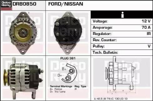 Remy DRB0850 - Генератор autospares.lv