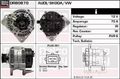 Remy DRB0870 - Генератор autospares.lv