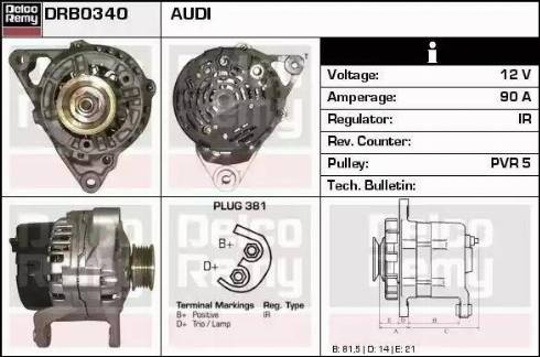 Remy DRB0340 - Генератор autospares.lv