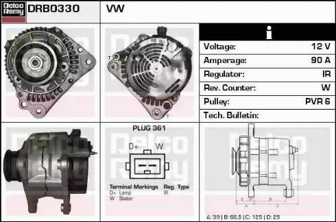 Remy DRB0330 - Генератор autospares.lv