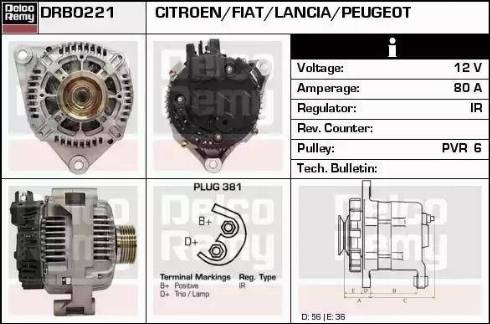 Remy DRB0221 - Генератор autospares.lv