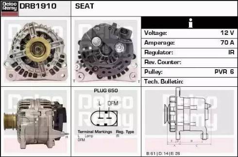 Remy DRB1910 - Генератор autospares.lv