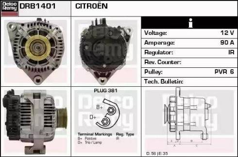 Remy DRB1401 - Генератор autospares.lv