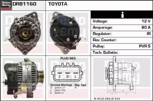 Remy DRB1160 - Генератор autospares.lv