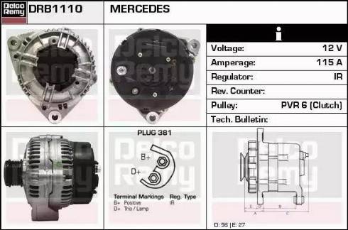 Remy DRB1110 - Генератор autospares.lv