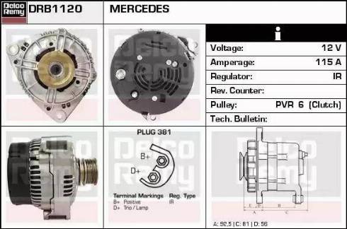 Remy DRB1120 - Генератор autospares.lv