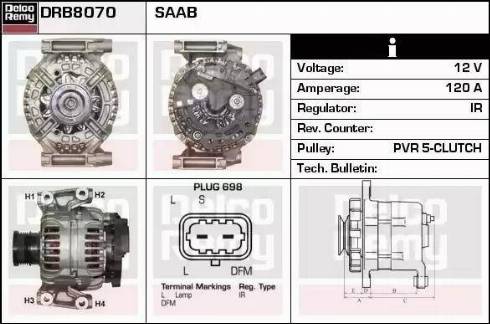 Remy DRB8070 - Генератор autospares.lv