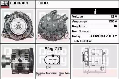 Remy DRB8380 - Генератор autospares.lv