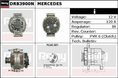 Remy DRB3900N - Генератор autospares.lv