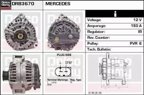 Remy DRB3670 - Генератор autospares.lv