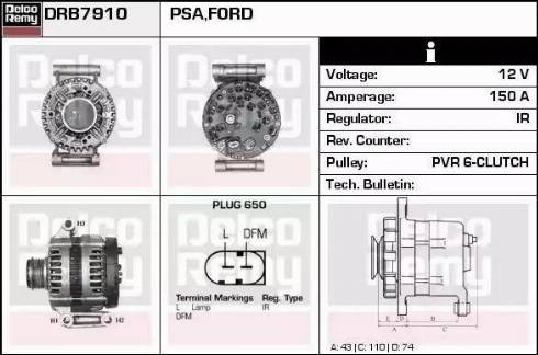 Remy DRB7910 - Генератор autospares.lv