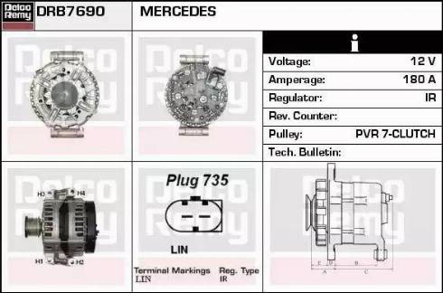 Remy DRB7690 - Генератор autospares.lv