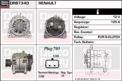 Remy DRB7340 - Генератор autospares.lv