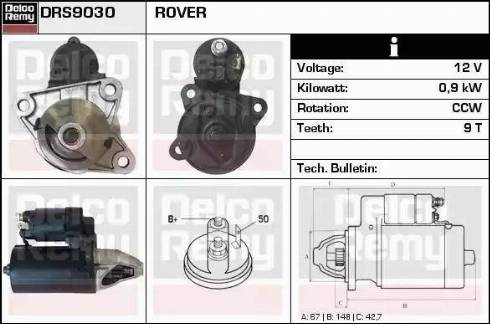 Remy DRS9030 - Стартер autospares.lv