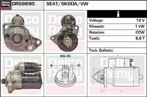 Remy DRS9890 - Стартер autospares.lv