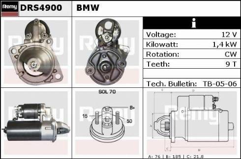 Remy DRS4900X - Стартер autospares.lv