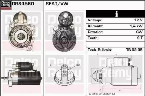 Remy DRS4580 - Стартер autospares.lv