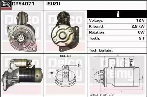 Remy DRS4071 - Стартер autospares.lv