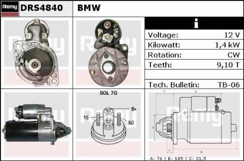 Remy DRS4840X - Стартер autospares.lv