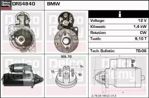 Remy DRS4840 - Стартер autospares.lv