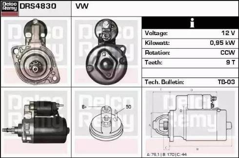 Remy DRS4830 - Стартер autospares.lv