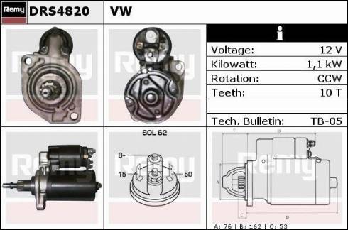 Remy DRS4820X - Стартер autospares.lv