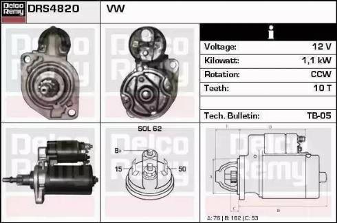 Remy DRS4810 - Стартер autospares.lv