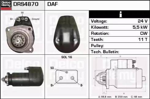 Remy DRS4870 - Стартер autospares.lv