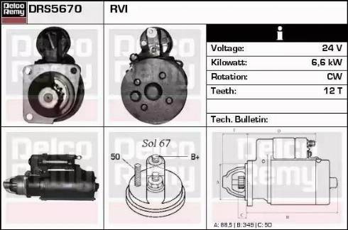 Remy DRS5670 - Стартер autospares.lv