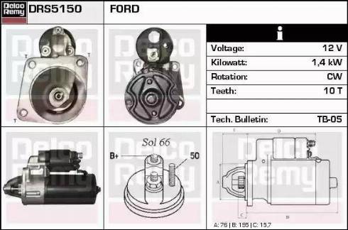 Remy DRS5150 - Стартер autospares.lv