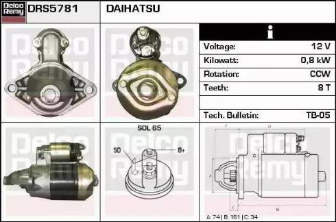 Remy DRS5781 - Стартер autospares.lv