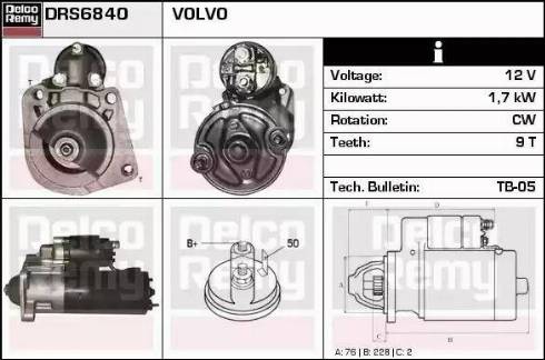 Remy DRS6840 - Стартер autospares.lv