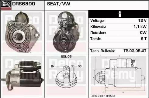 Remy DRS6800 - Стартер autospares.lv