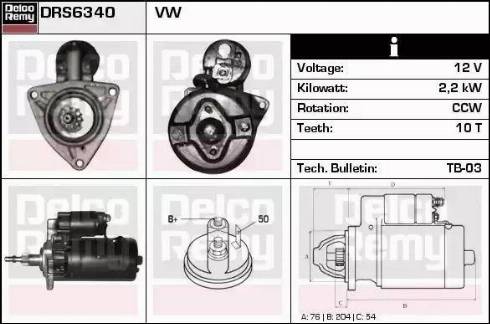 Remy DRS6340 - Стартер autospares.lv