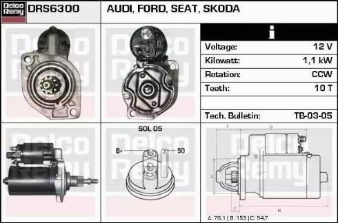 Remy DRS6300 - Стартер autospares.lv