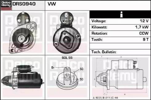 Remy DRS0940 - Стартер autospares.lv