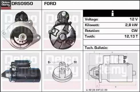 Remy DRS0950 - Стартер autospares.lv