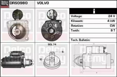 Remy DRS0980 - Стартер autospares.lv