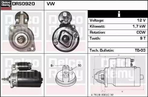 Remy DRS0920 - Стартер autospares.lv