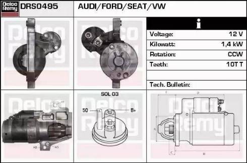 Remy DRS0495 - Стартер autospares.lv