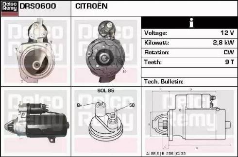 Remy DRS0600 - Стартер autospares.lv