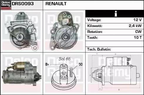 Remy DRS0093 - Стартер autospares.lv